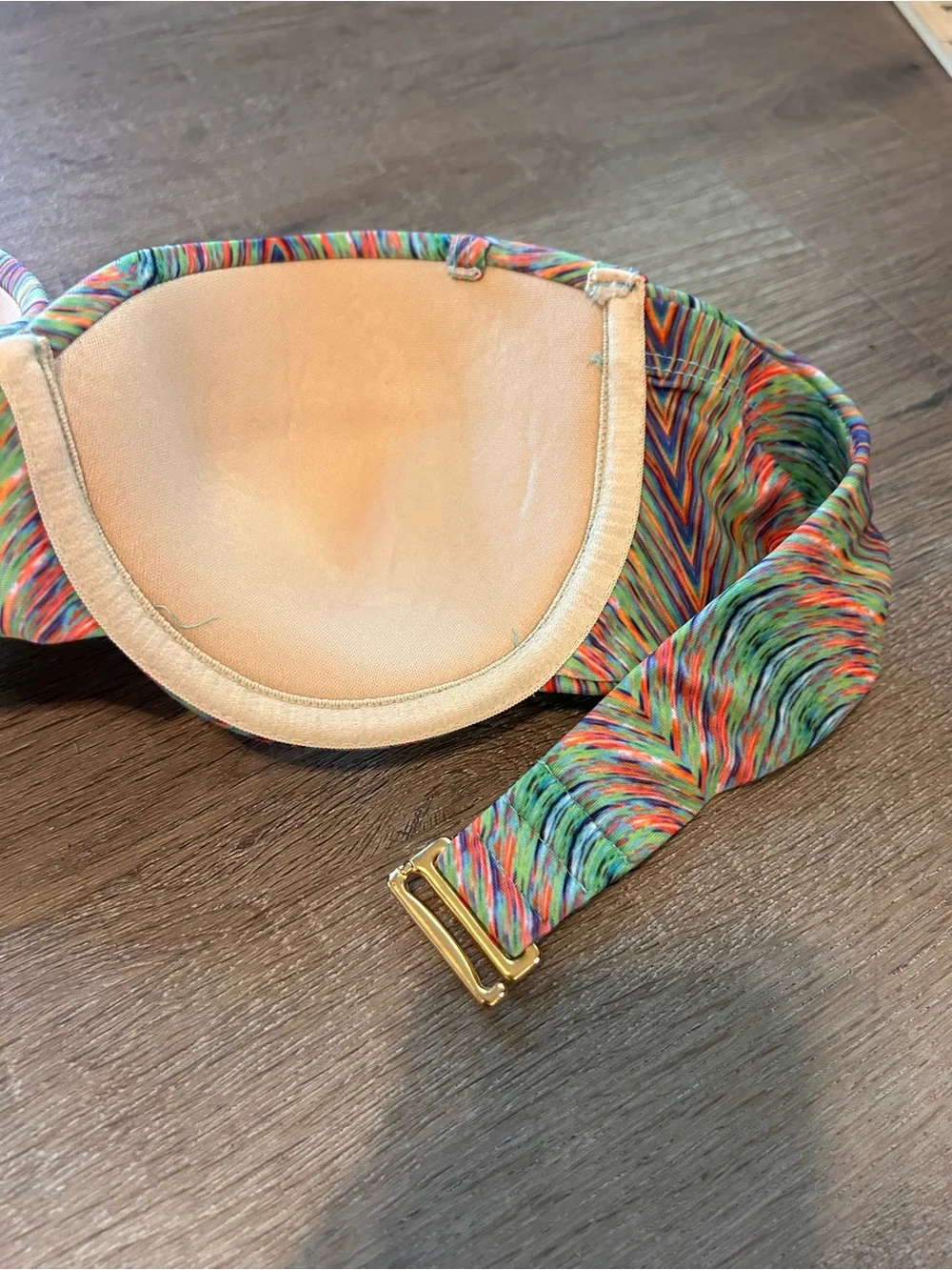 L*Space Bikini Top Womens Size M Multicolor Geometric Chevron Underwire